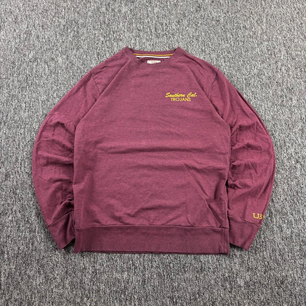 USC Trojans Y2K Red Jacket Embroidered Preppy Long Sleeve Shirt Maroon Medium
